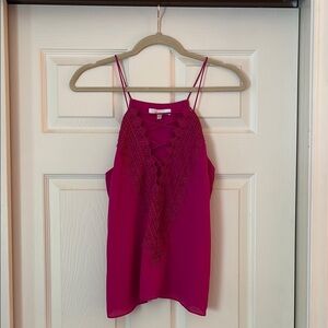 Wayf Pink Ruffled Camisole Top